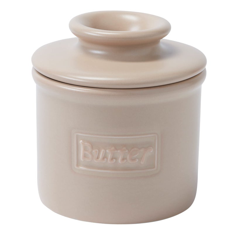 Butter Bell - The Original Butter Bell crock by L Tremain, a Countertop French Ceramic Butter Dish Keeper for Spreadable Butter, CafÃ© Matte Collection, Beige - Image 1